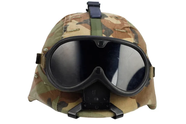 Us army kevlar helmet with goggles — Stock Photo, Image