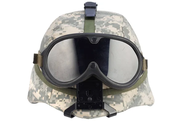 Us army kevlar helmet with goggles — Stock Photo, Image