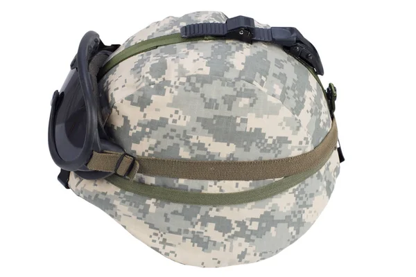 Us army kevlar helmet with goggles — Stock Photo, Image