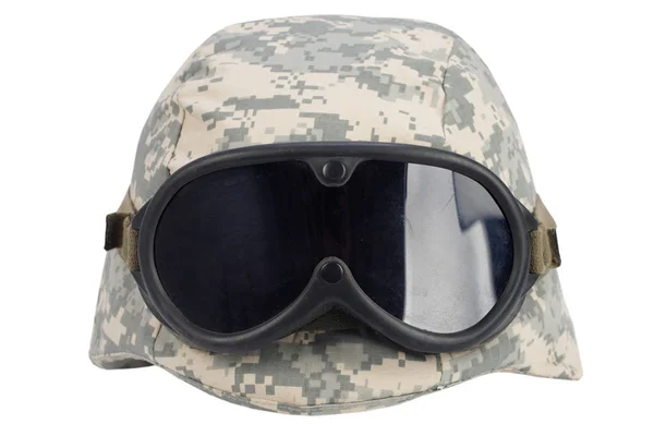 Us army kevlar helmet with goggles — Stock Photo, Image