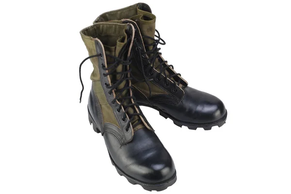 New brand US army pattern jungle boots isolated — Stock Photo, Image