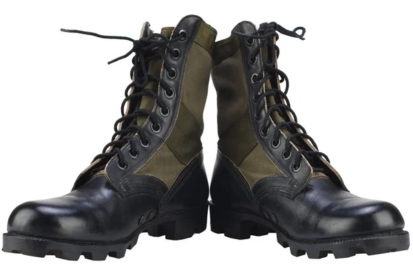 New brand US army pattern jungle boots isolated — Stock Photo, Image
