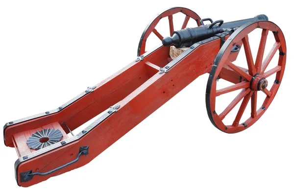 Régi Vintage vörös puskapor utáni középkori tüzérségi ágyú — Stock Fotó