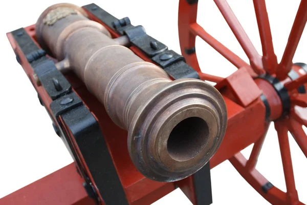 Old vintage red gunpowder post-medieval artillery cannon — Stock Photo, Image