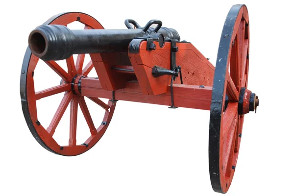 Vieux canon d'artillerie rouge vintage post-médiéval — Photo