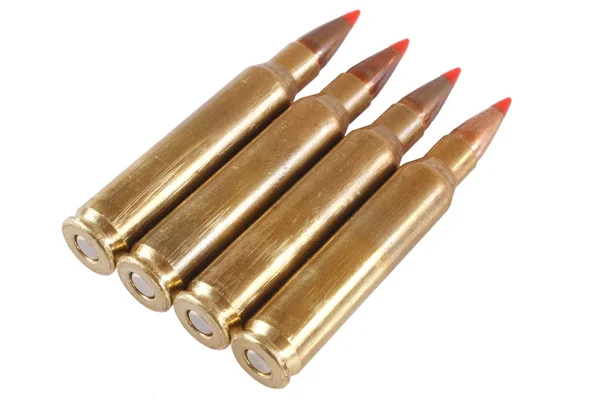 Os cartuchos intermédios de 5.56x45mm NATO sem rebites — Fotografia de Stock