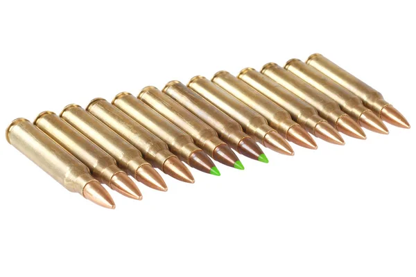 Los cartuchos intermedios embotellados sin montura de la OTAN de 5.56x45mm — Foto de Stock