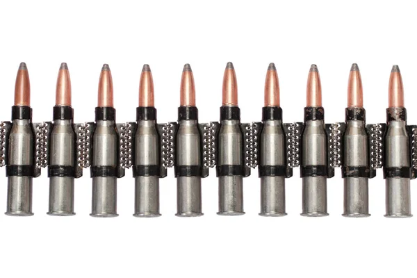 Ryska 7,62 mm i ammunitionsbälte — Stockfoto