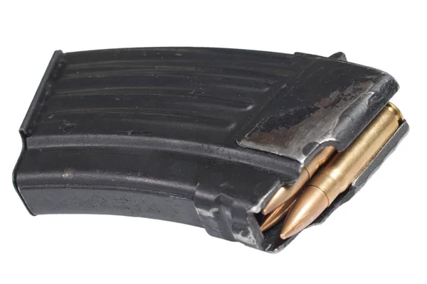 Kałasznikowa AK pistolet Magazin z 7,62 mm amunicji — Zdjęcie stockowe