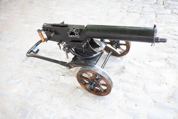 第一次世界大战马克西姆枪 - 第一反冲操纵机枪 免版税图库照片