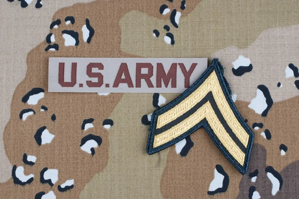 US ARMY battle dress uniform with rank patch — Stock Photo, Image