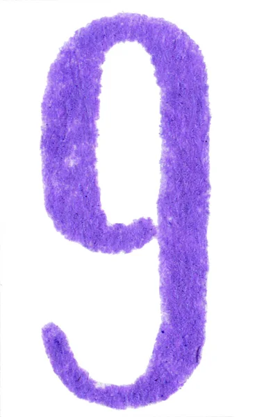 Número de dígitos 9 carimbo de tinta azul impresso — Fotografia de Stock