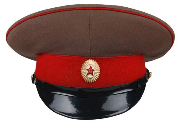 Σοβιετικοί Στρατιώτες Του Πεζικού Ψάχνουν Καπάκι Απομονωμένο Λευκό Φόντο — Φωτογραφία Αρχείου