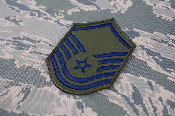 Août 2020 Air Force Master Sergeant Rank Patch Digital Tiger — Photo