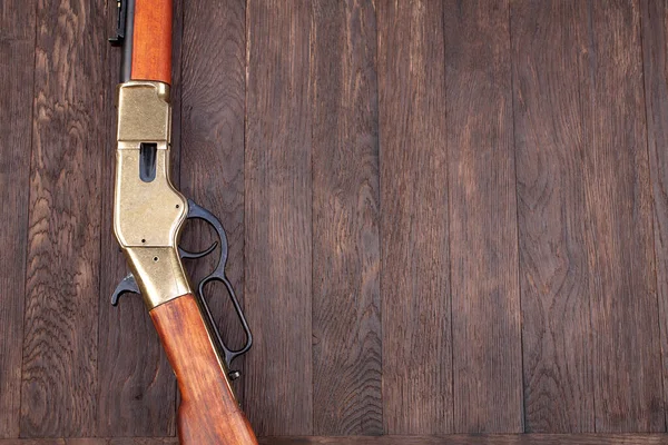 Pistola Del Viejo Oeste Fusiles Repetidores Palanca Con Munición Sobre — Foto de Stock