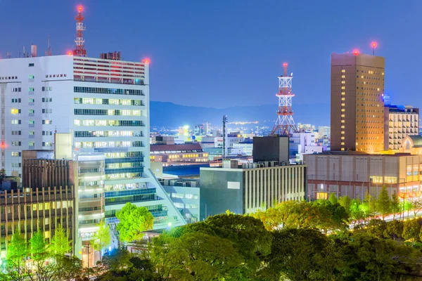 Wakayama City Japón Paisaje Urbano Centro Por Noche — Foto de Stock