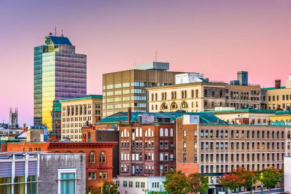 Panoramę Centrum Miasta Worcester Massachusetts Stany Zjednoczone Ameryki — Zdjęcie stockowe
