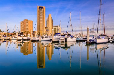 Corpus Christi, Texas, ABD skyline körfezde.