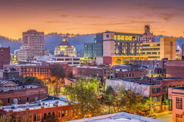 Asheville North Caroilna Amerikai Egyesült Államok Belvárosi Skyline Hajnalban — Stock Fotó