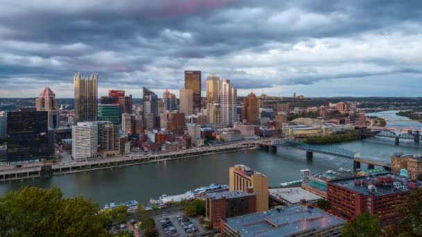 ピッツバーグ ペンシルバニア 米国の都市のスカイライン — ストック動画