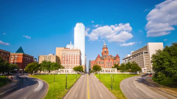 Dallas Texas Usa Skyline Sobre Dealey Plaza — Vídeo de stock