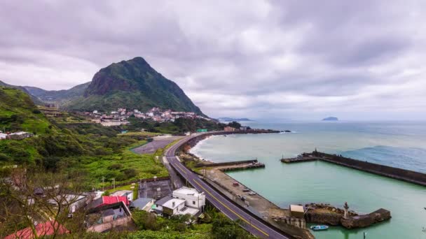 Jiufen Taiwán Carreteras Costeras Colinas — Vídeo de stock