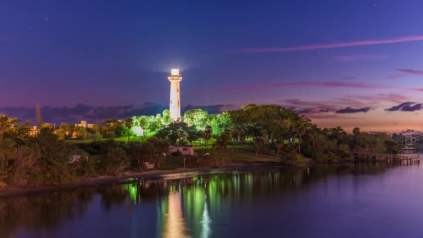 Jupiter Florida Usa Jupiter Inlaatlicht — Stockvideo