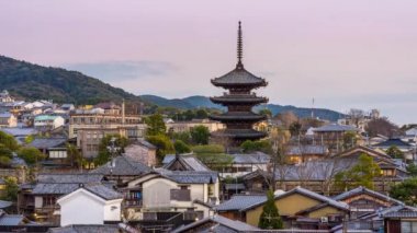 Kyoto, Japonya eski şehir manzarası Higashiyama bölgesinde.