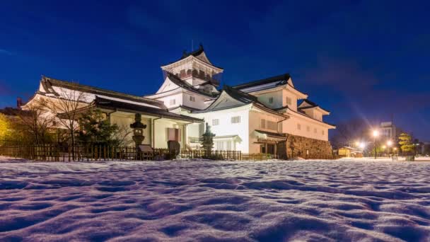 Toyama Japan Auf Der Burg Der Wintersaison — Stockvideo