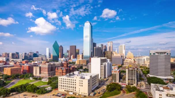 Dallas Texas Usa Skyline Del Centro Lapso Tiempo — Vídeo de stock