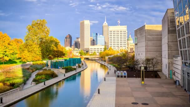 Indianápolis Indiana Estados Unidos Paisaje Urbano Parque Centro — Vídeo de stock