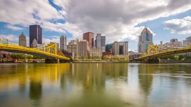 Pittsburgh Pennsylvania Stati Uniti America Skyline Città Sul Fiume — Video Stock