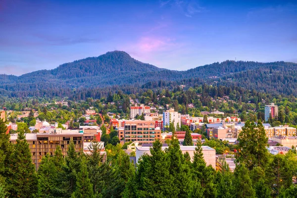 Eugene Oregon Eua Cidade Entardecer — Fotografia de Stock