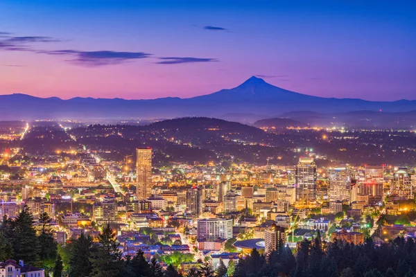 Tacoma Washington Usa Skyline Natten — Stockfoto