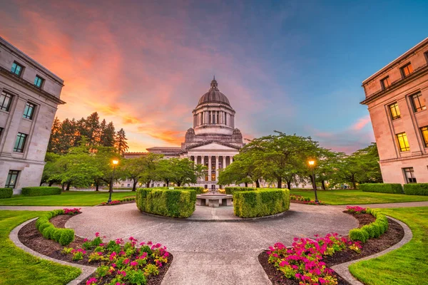 Olympia Washington Usa State Capitol Building Crepuscolo — Foto Stock