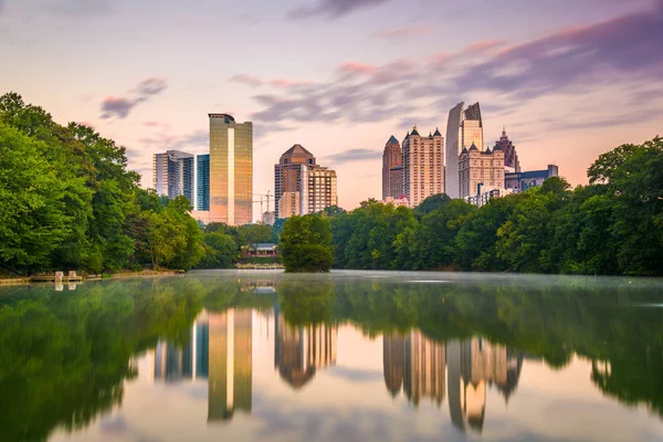 Atlanta Georgia Usa Midtown Panoramę Parku Piemont — Zdjęcie stockowe