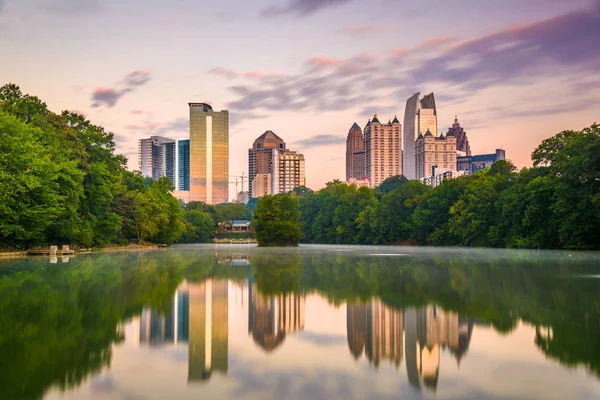 Atlanta Georgia Usa Midtown Skyline Van Piemonte Park — Stockfoto