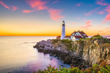 Cape Elizabeth, Maine, ABD Portland Head ışık.