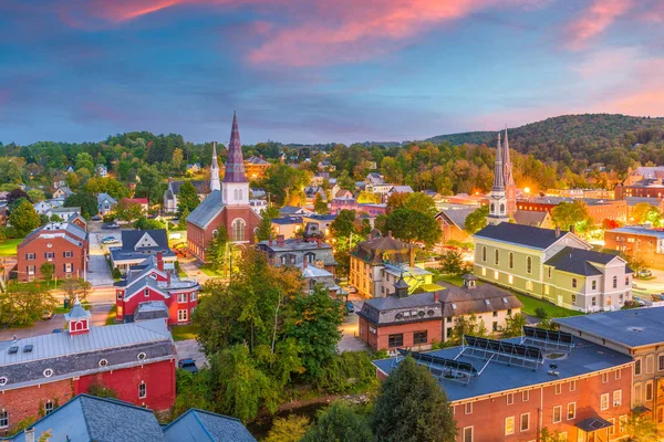 Montpelier Vermont Usa Town Skyline Twilight — Stock Photo, Image