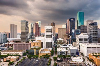 Houston, Texas, ABD şehir şehir manzarası.