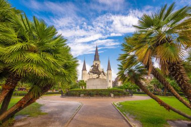 New Orleans, Louisiana, ABD Jackson Meydanı ve St. Louis Katedrali.