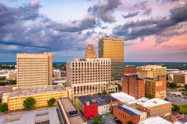 Winston-Salem, Kuzey Carolina, ABD skyline yukarıdan.
