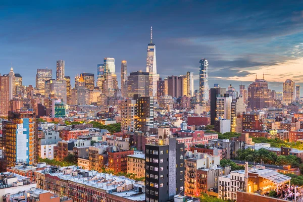 New York New York Usa Finanční Čtvrť Panorama Lower East — Stock fotografie