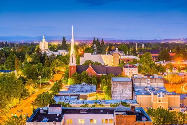 Salem Oregon Eua Cidade Skyline Entardecer — Fotografia de Stock