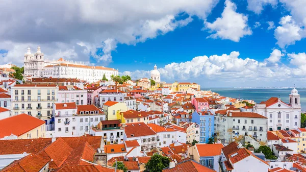 Lisboa Portugal Skyline Cidade Sobre Distrito Alfama — Fotografia de Stock