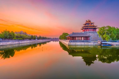 Beijing, Çin Yasak Şehir dış hendek şafak.