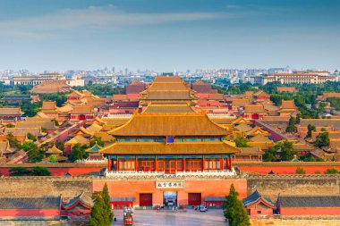 Beijing, Çin Yasak Şehir dış duvar ve kapı.