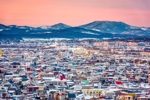 Město Panorama Zimě Hokkaido Itálie — Stock fotografie