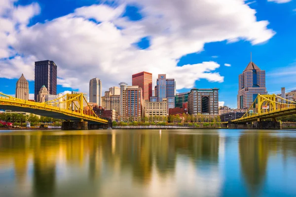 Pittsburgh Pensilvânia Eua Skyline Rio Allegheny — Fotografia de Stock