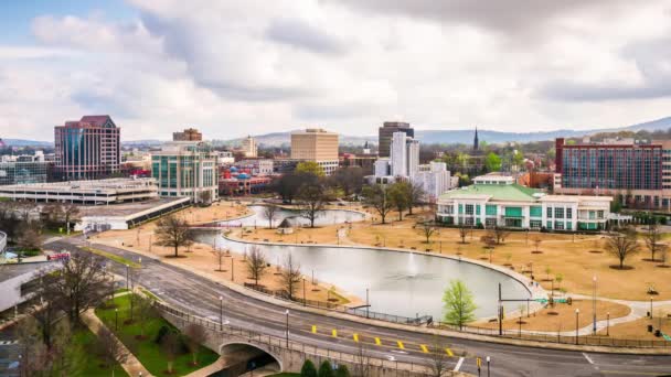 Huntsville Alabama Eua Parque Centro Cidade Sobre Big Spring Park — Vídeo de Stock